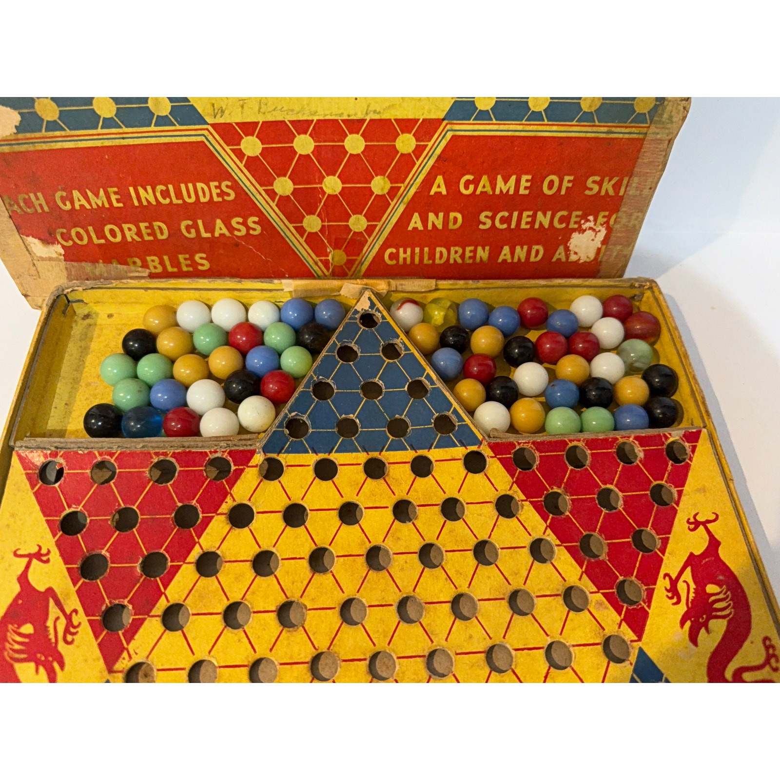 Vintage Chinko Checko Marblo Chinese Checkers with Marbles 1950’s