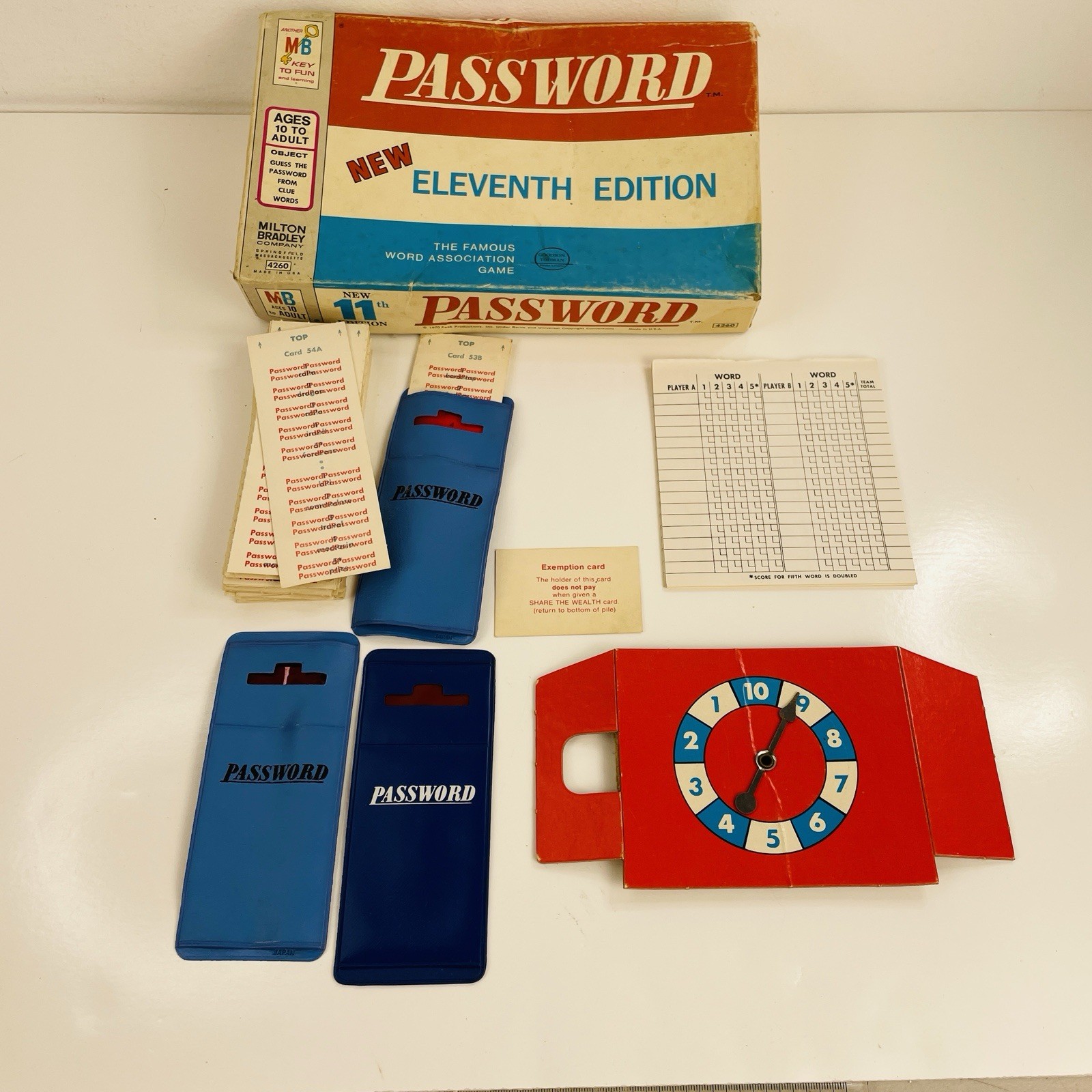 Password Eleventh Edition Board Game 1970 Vintage #4260 Milton Bradley