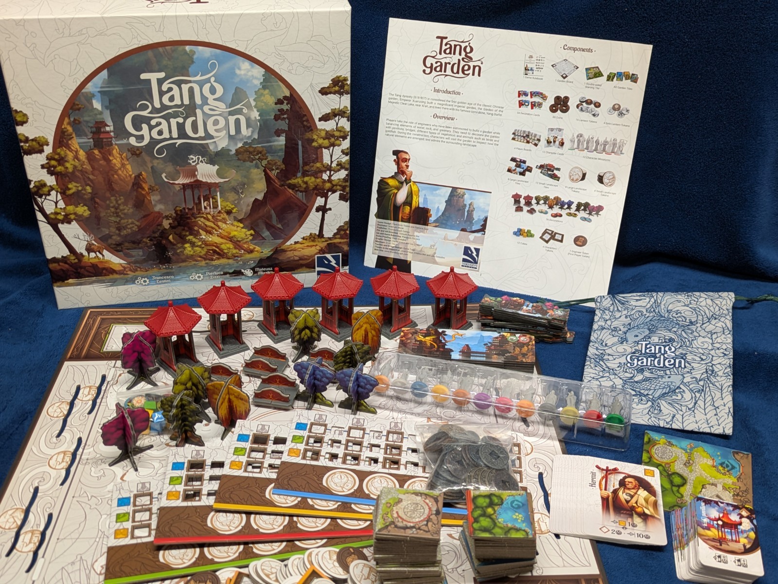 Tang Garden Board Game COMPLETE with METAL COINS Thunderglyph Beautiful 3D Game