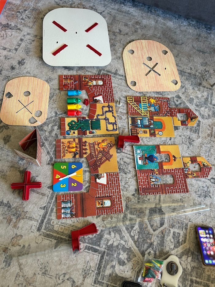 Oops & Downs Firehouse Full of Fun Board Game 1992 Mattel Missing 1 Piece (tube)