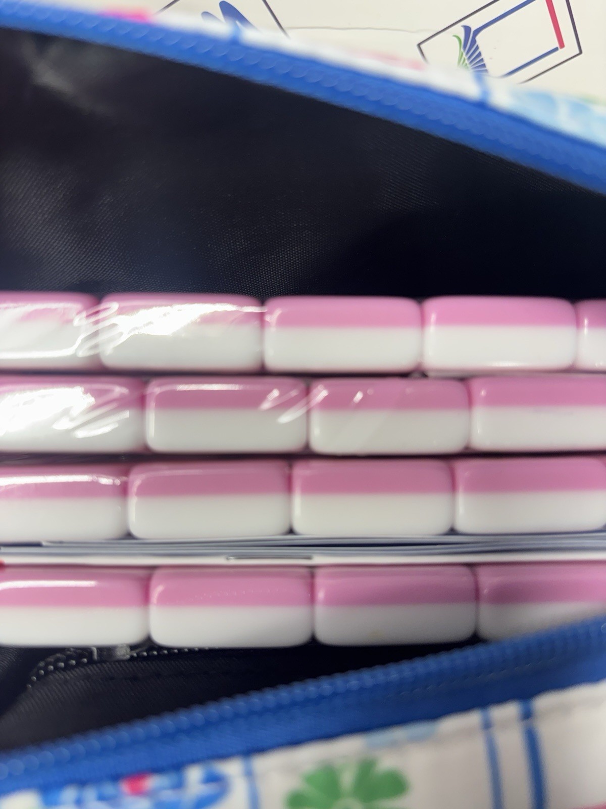American Mahjong Tile Set(Pink) with Carrying Bag and Accessories, 160 Acrylic