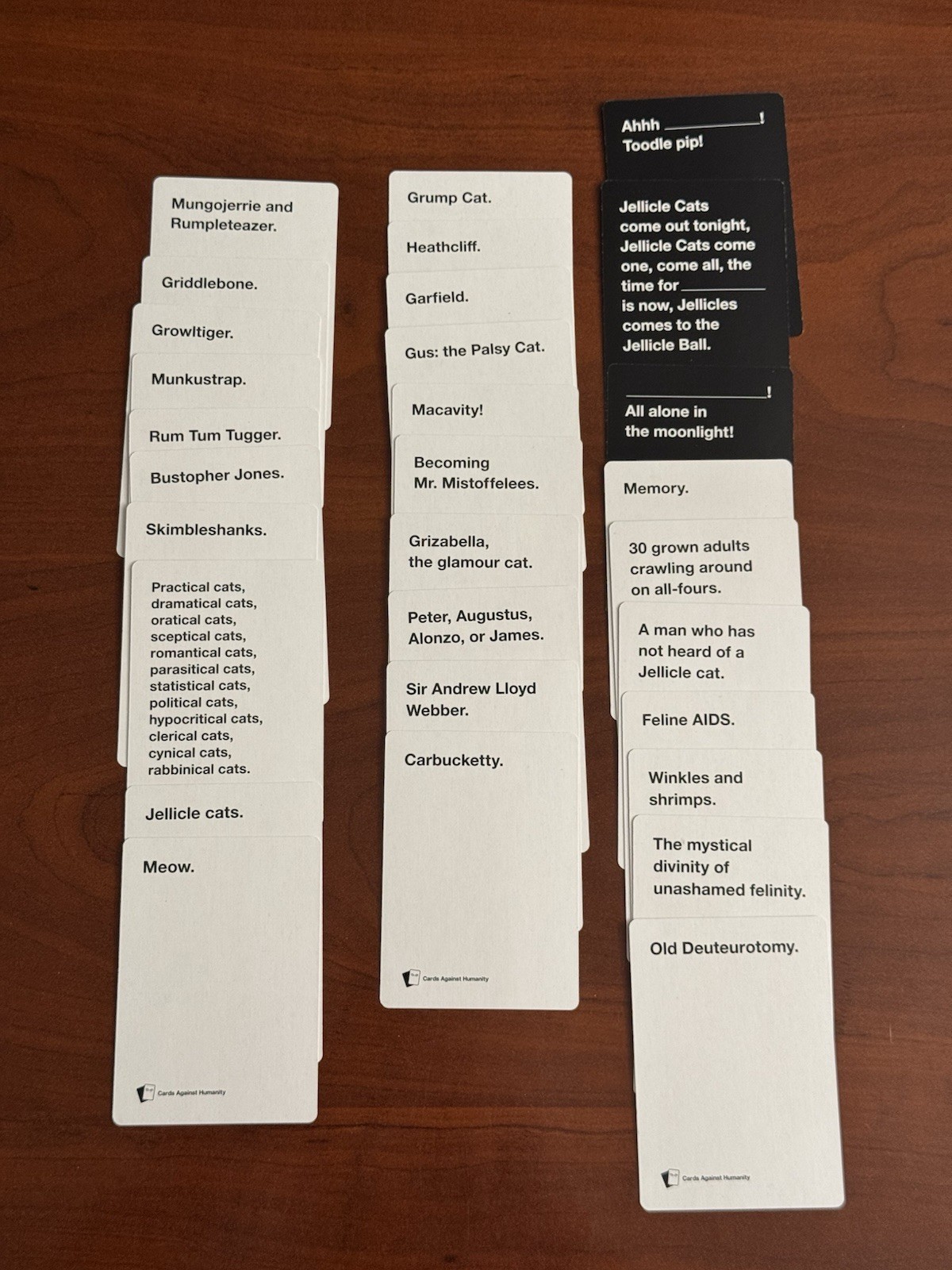 Rare Pack Of Cards Against Humanity CATS Theatre Expansion