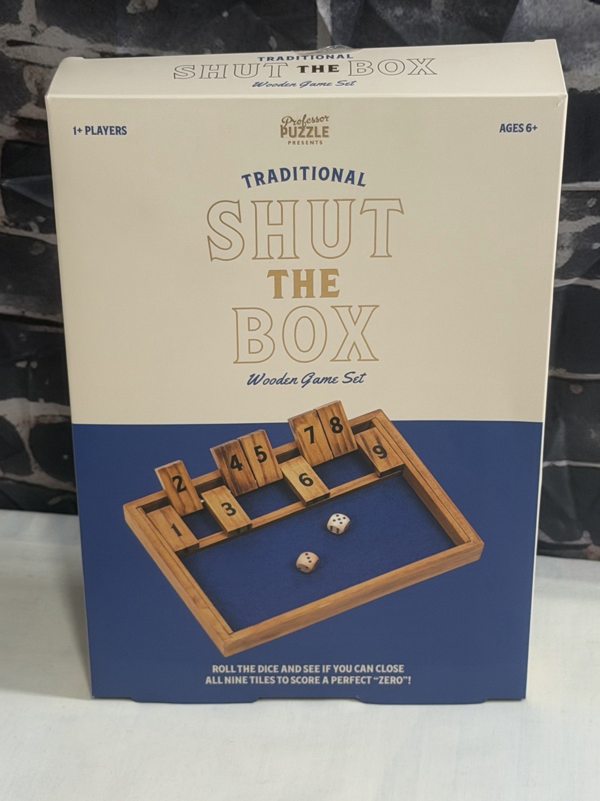 Traditional Shut The Box Wooden Game Set w/ Dice – Classic Family Board Game NEW