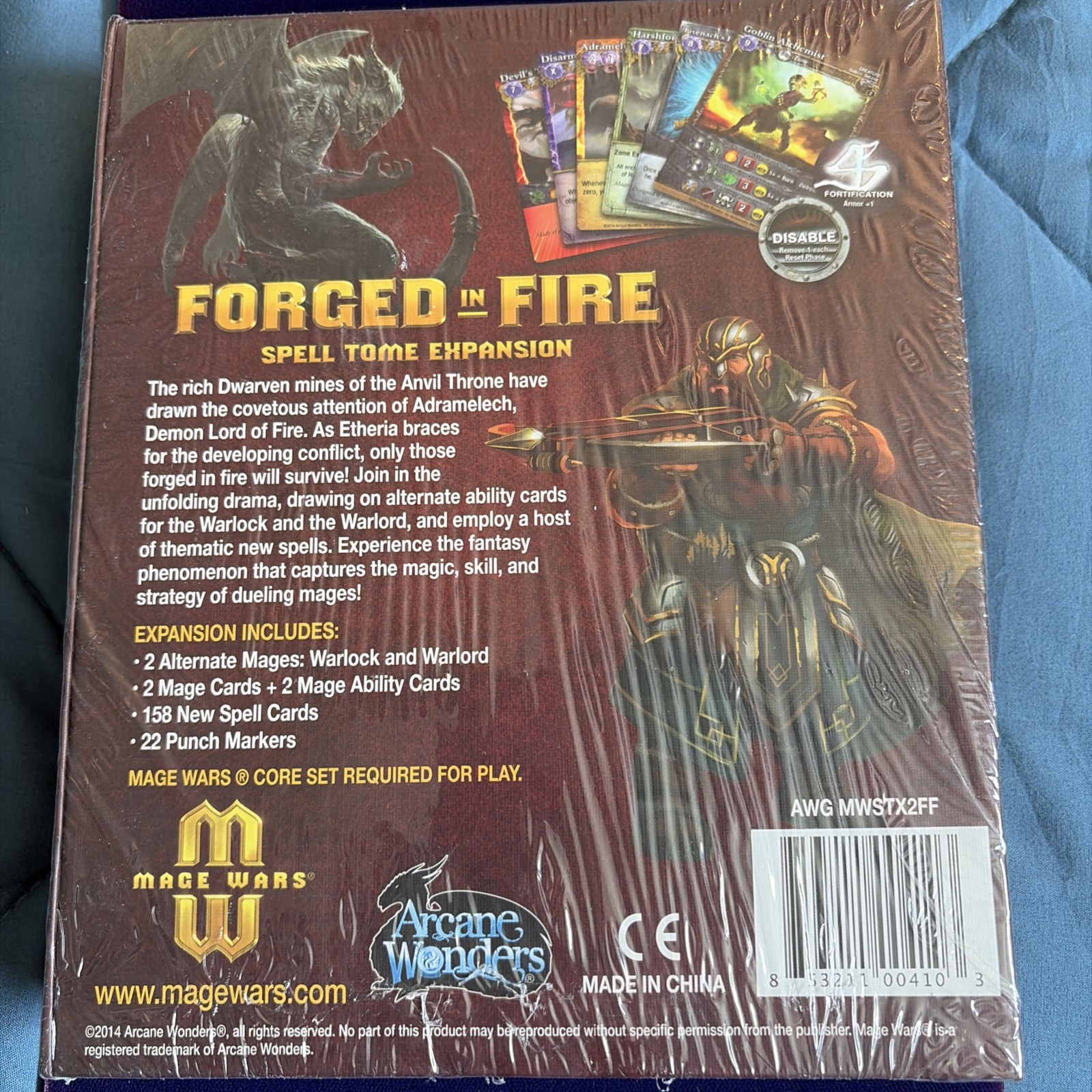 Arcane Wonders Boardgame Forged in Fire Expansion Set Box VG+/NM
