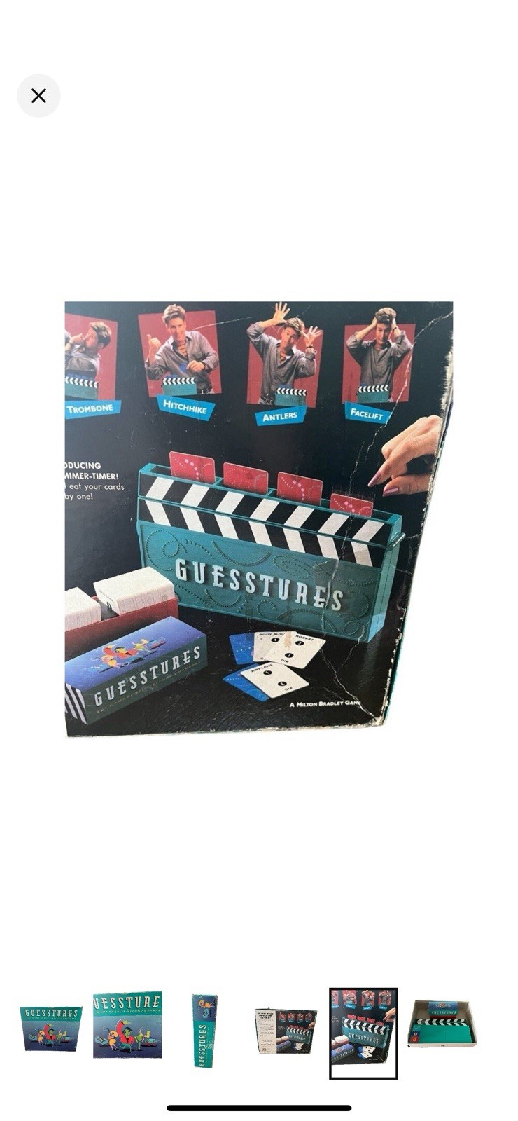 Vtg Guesstures 1990 Split Second Charades Party Game Milton Bradley Complete