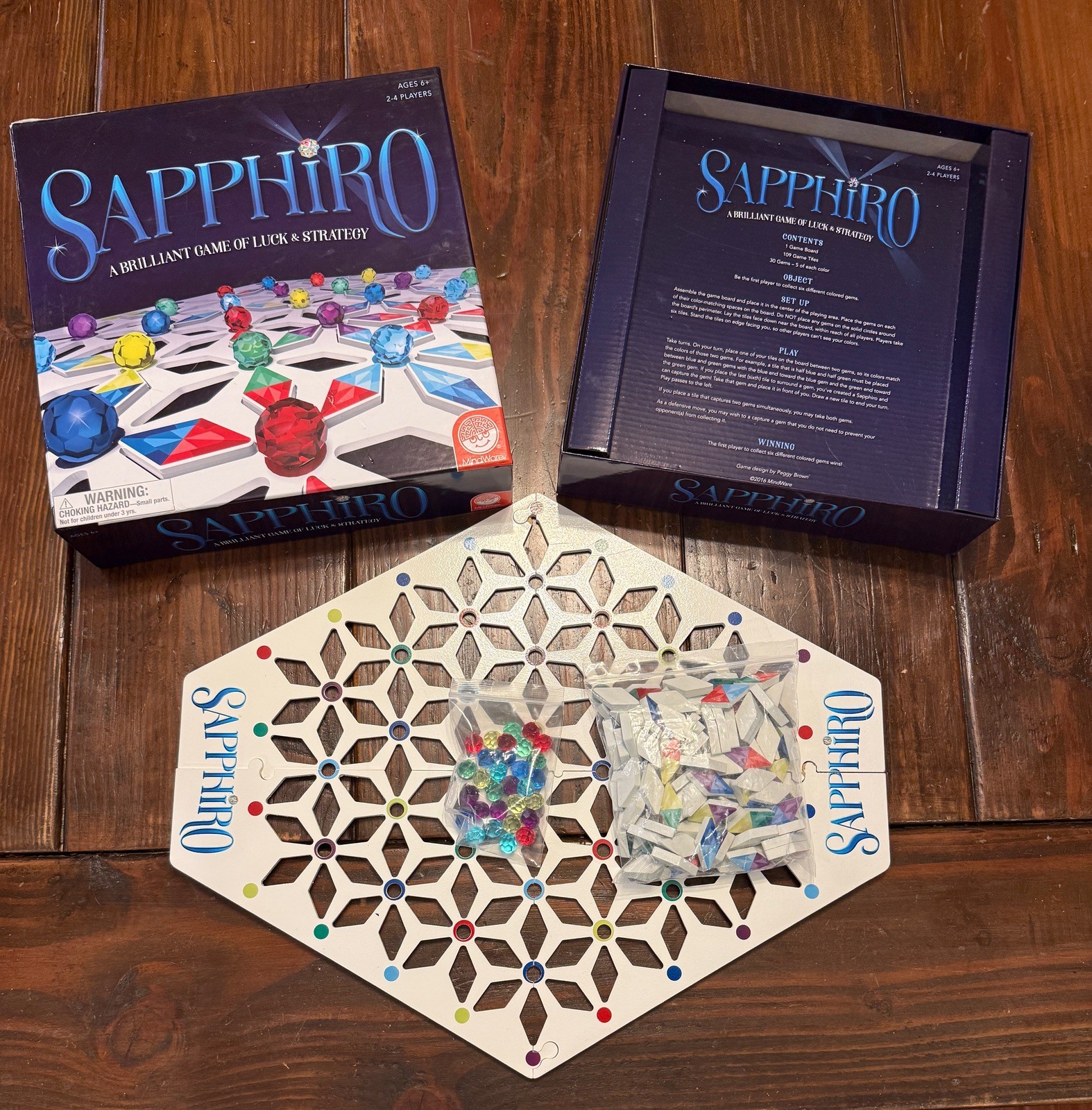 SAPPHIRO Board Game A Brilliant Game of Luck & Strategy by Mindware 2016