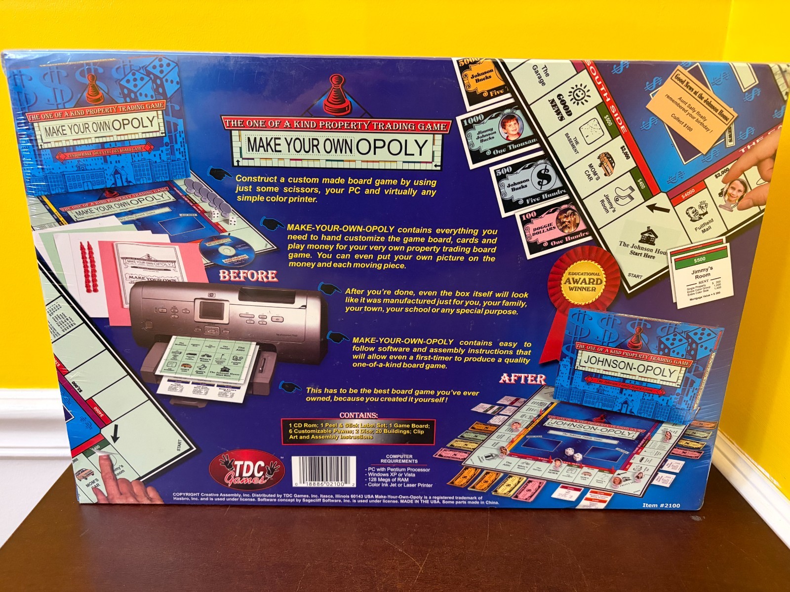 Sealed 1998 TDC Games Make Your Own Opoly Custom Board Game Creator #2100