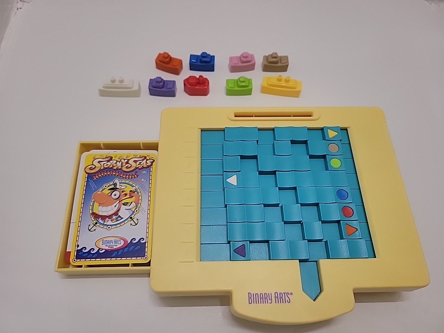 1998 Binary Arts Rush Hour Puzzle Game Stormy Seas 9 Boats With Cards