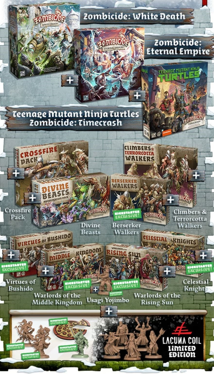 CMON Zombicide: White Death Kickstarter Bundle with Free Shipping! 10 sealed