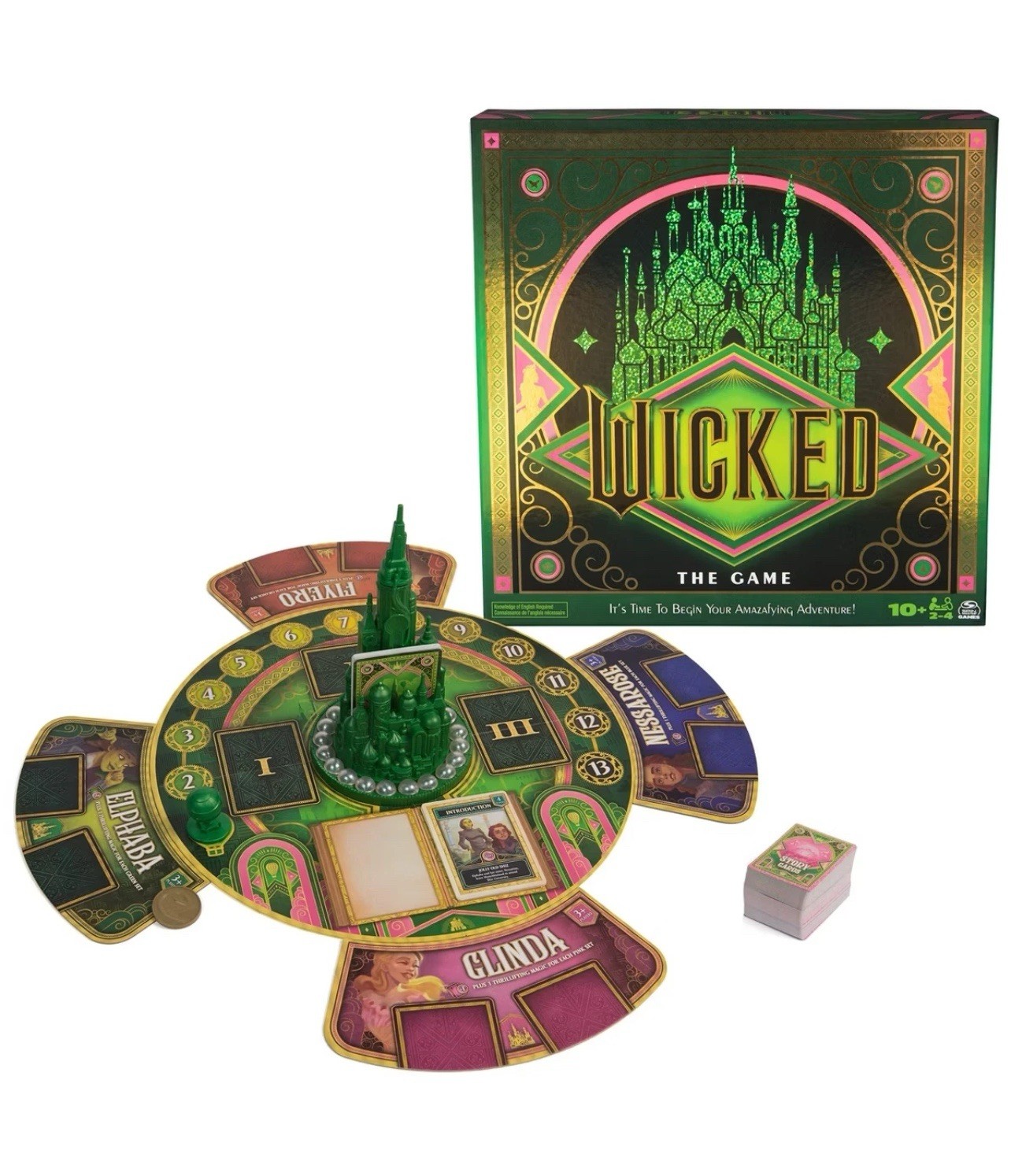 WICKED Officially Licensed Board Game w/3D Emerald City Wizard Oz Elphaba Glinda