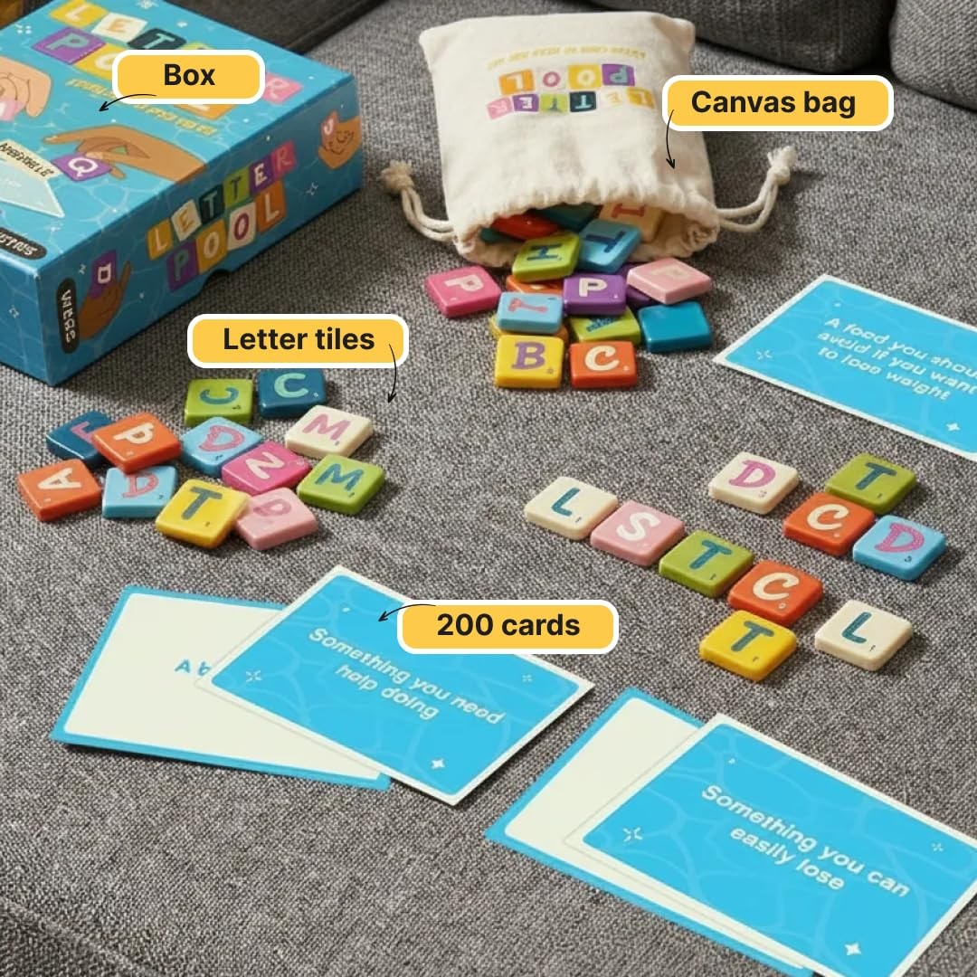 Word Card Board Game 26 Players for Family Game Night