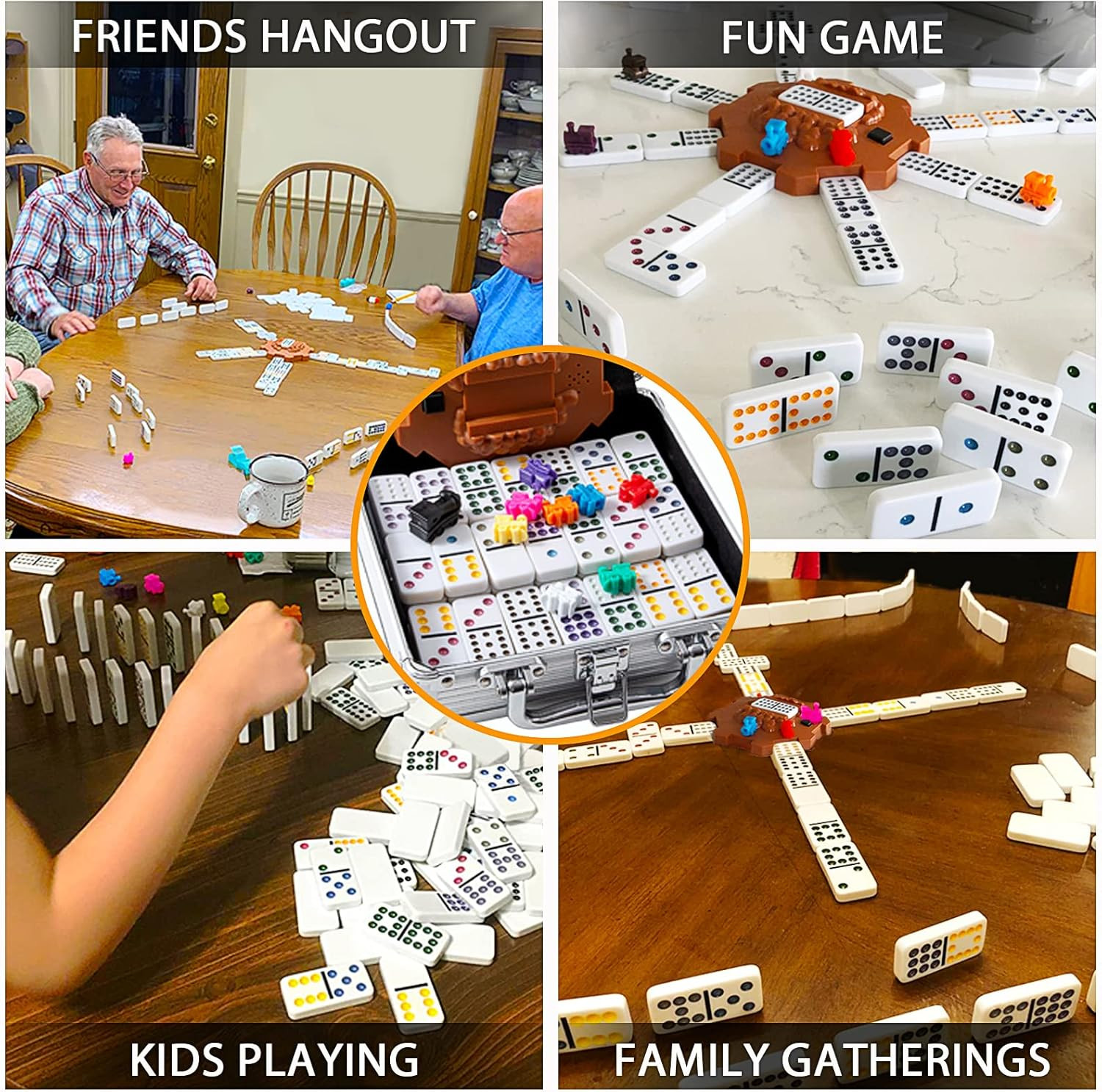 Mexican Train Dominoes Set with Sound Effects, Mexican Train Dominoes Game for T