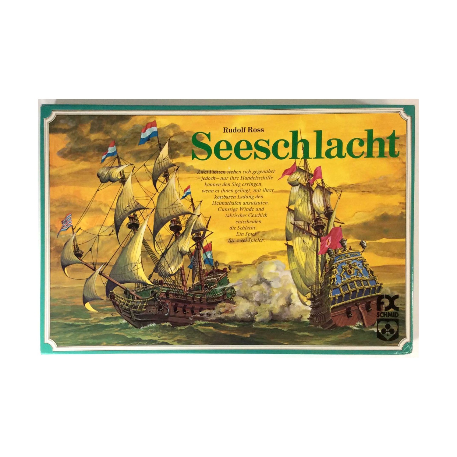 FX Schmid Boardgame Seeschlacht (Battle at Sea, German Ed) Box Fair/EX