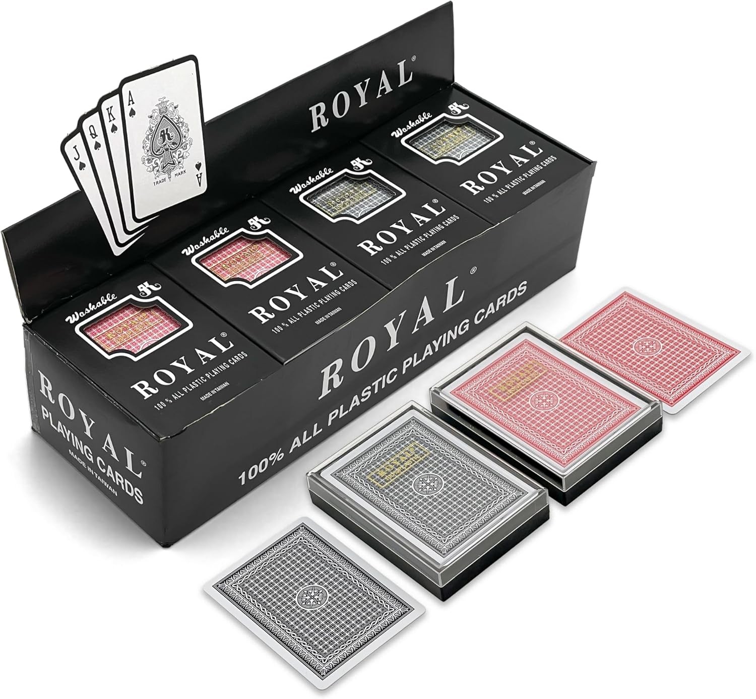 Royal – 100% Plastic Poker Size Playing Cards, 3 1/2″ x 2 1/2″, 1 Dozen