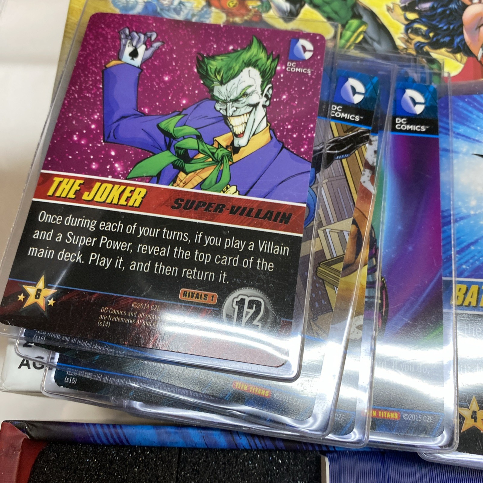 dc deck building game Card Lot With Box Loaded