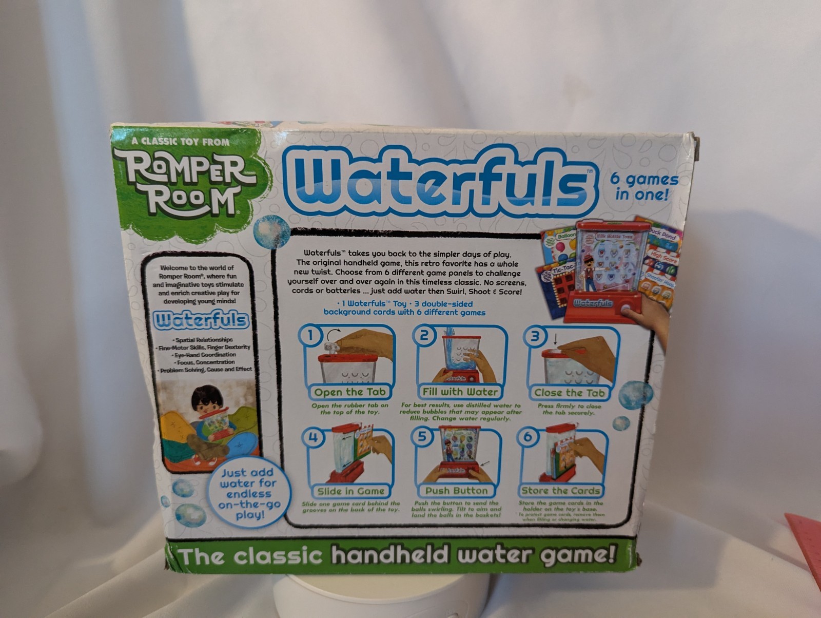 Waterfuls Classic Handheld Water Game – 6 Interchangeable Back Panels