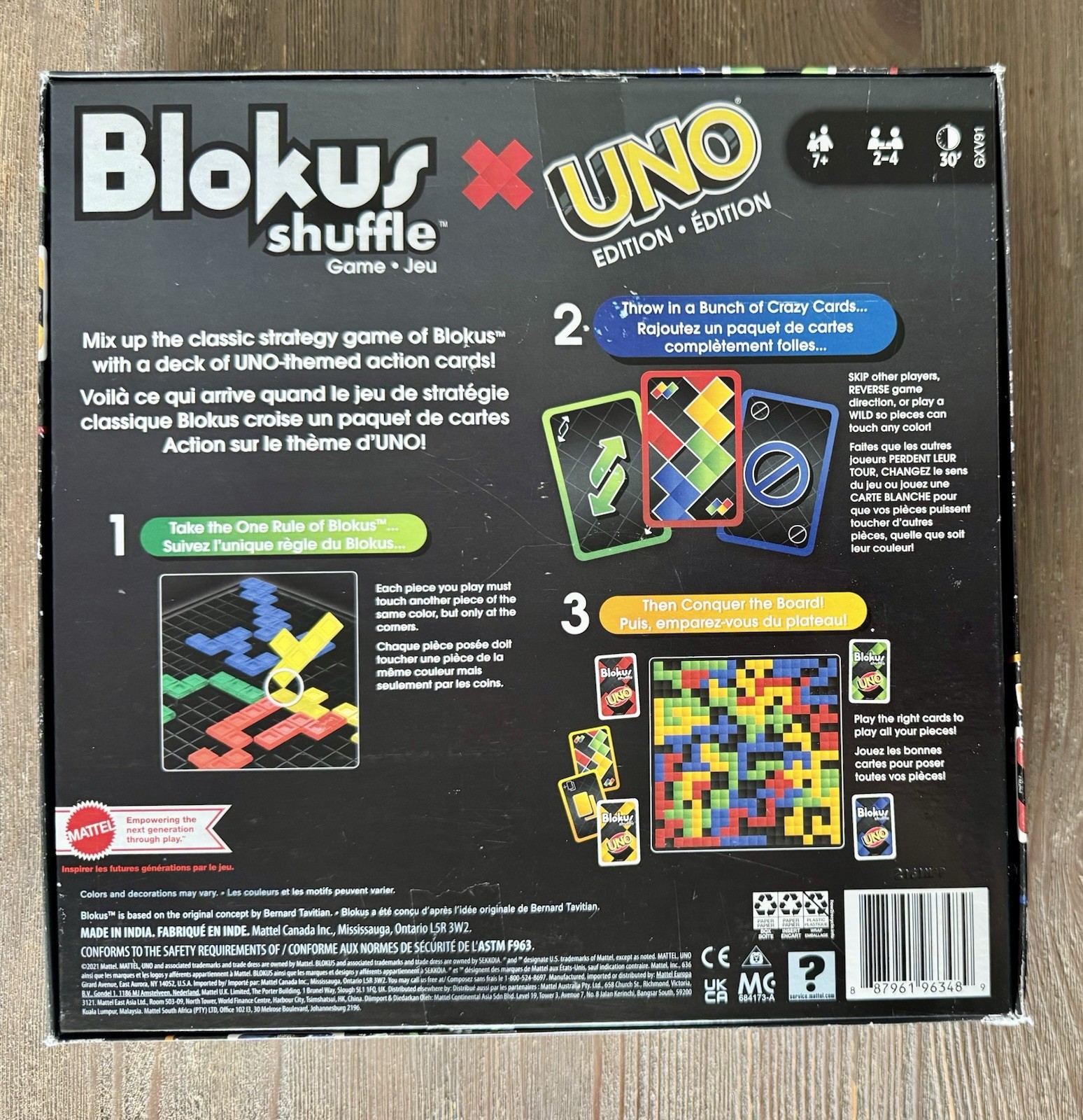 Blokus Shuffle UNO Edition Strategy Board Card Game – Complete