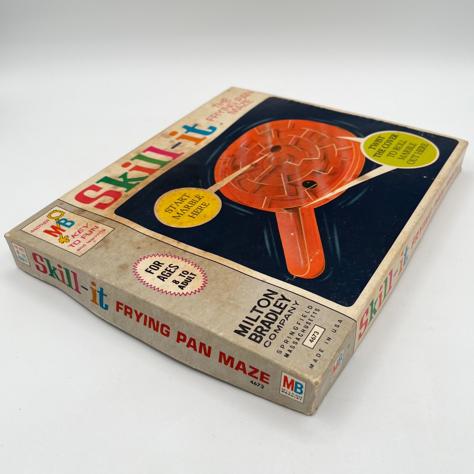 Vintage SKILL-IT The Frying Pan Maze MILTON BRADLEY 1966 #4673 USA Marble Game