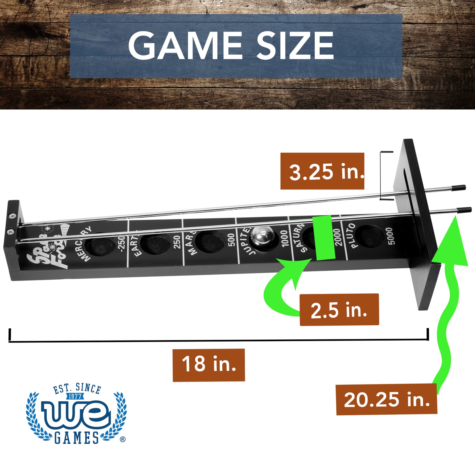 WE Games Shoot The Moon – Solid Wood, Black Stained – 18 in.