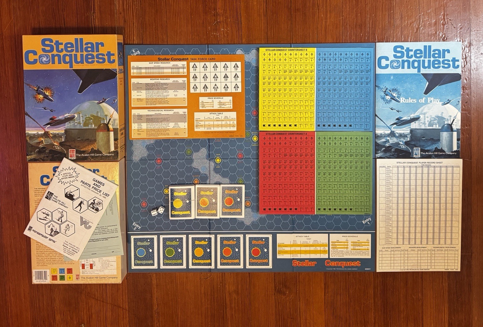 Vtg Avalon Hill Games Stellar Conquest 1984 Complete Unpunched Excellent Sci Fi
