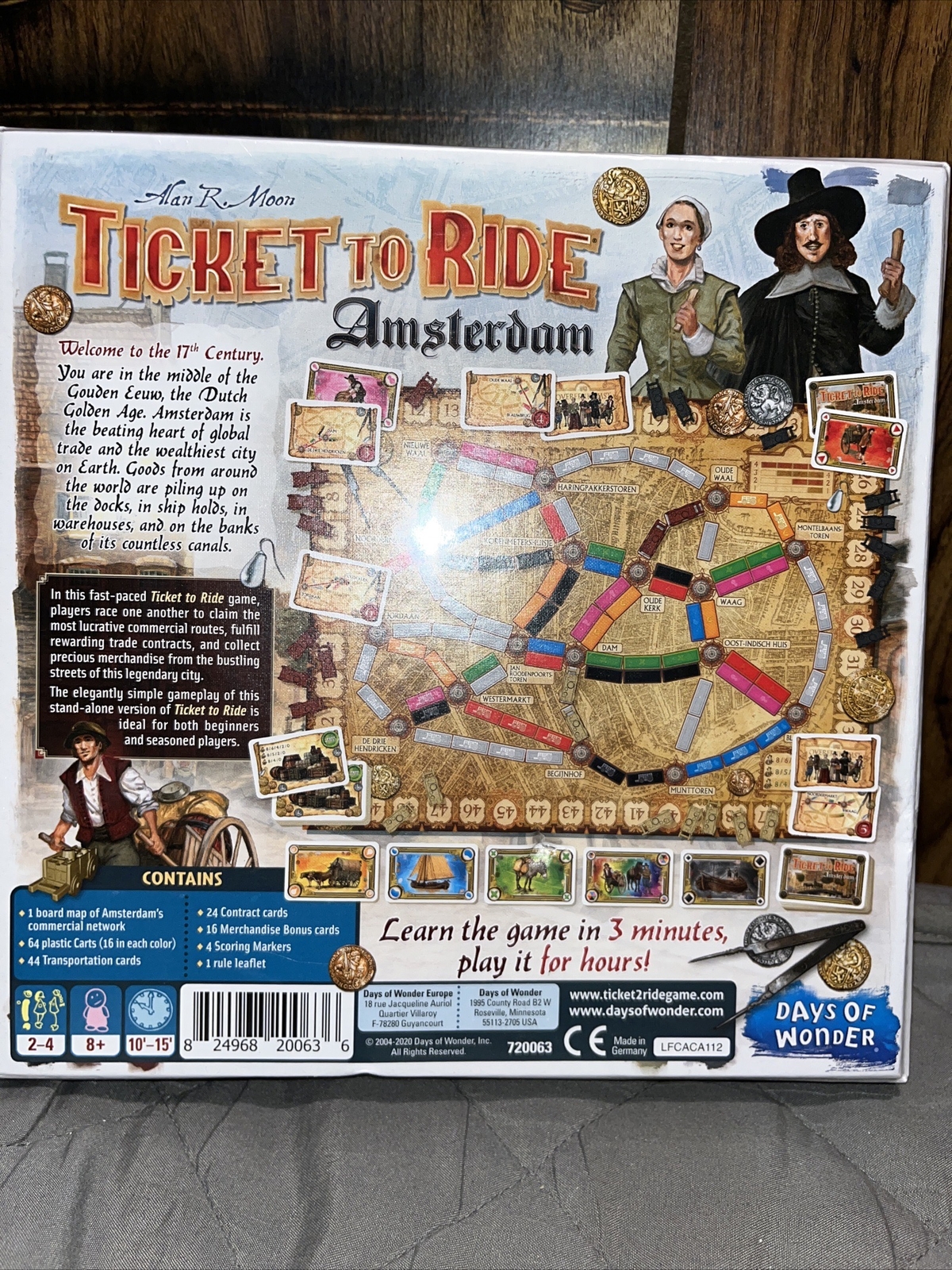 Ticket To Ride Amsterdam Board Game Days Of Wonder DO7263 Quick Play/B27