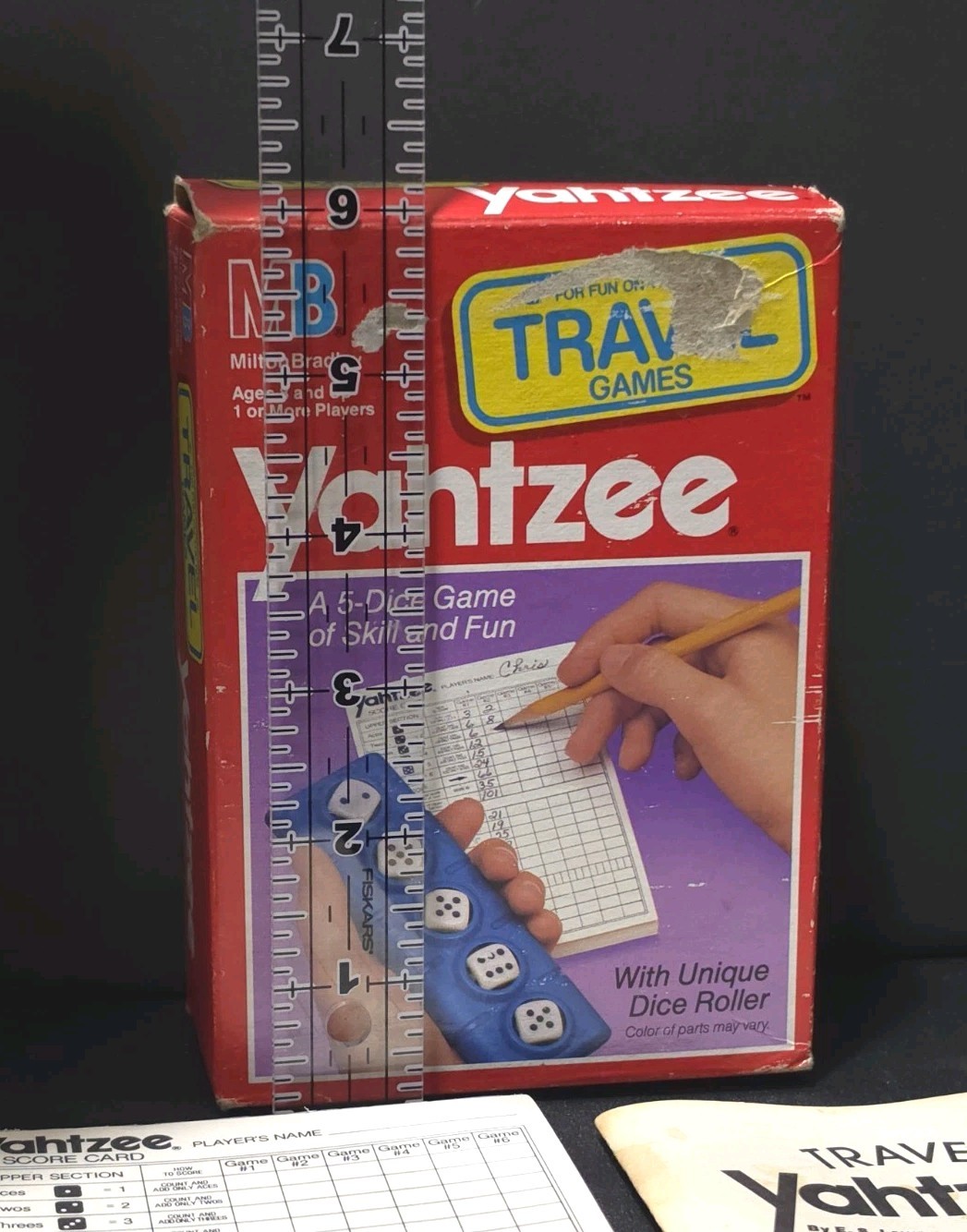 VTG 1989 Yahtzee Travel Game by MB Milton Bradley Age 8 & Up 1 or more players