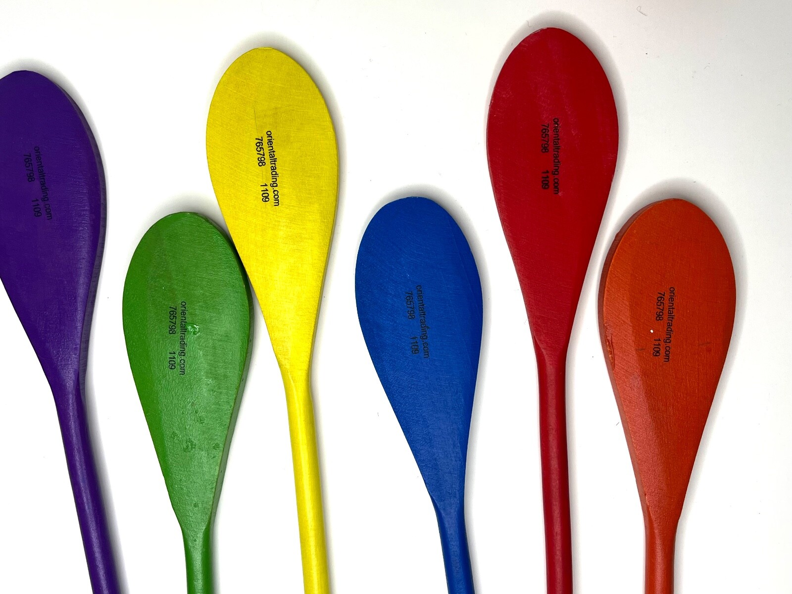 Colorful Easter Egg and Wood Spoon Game, set of 6