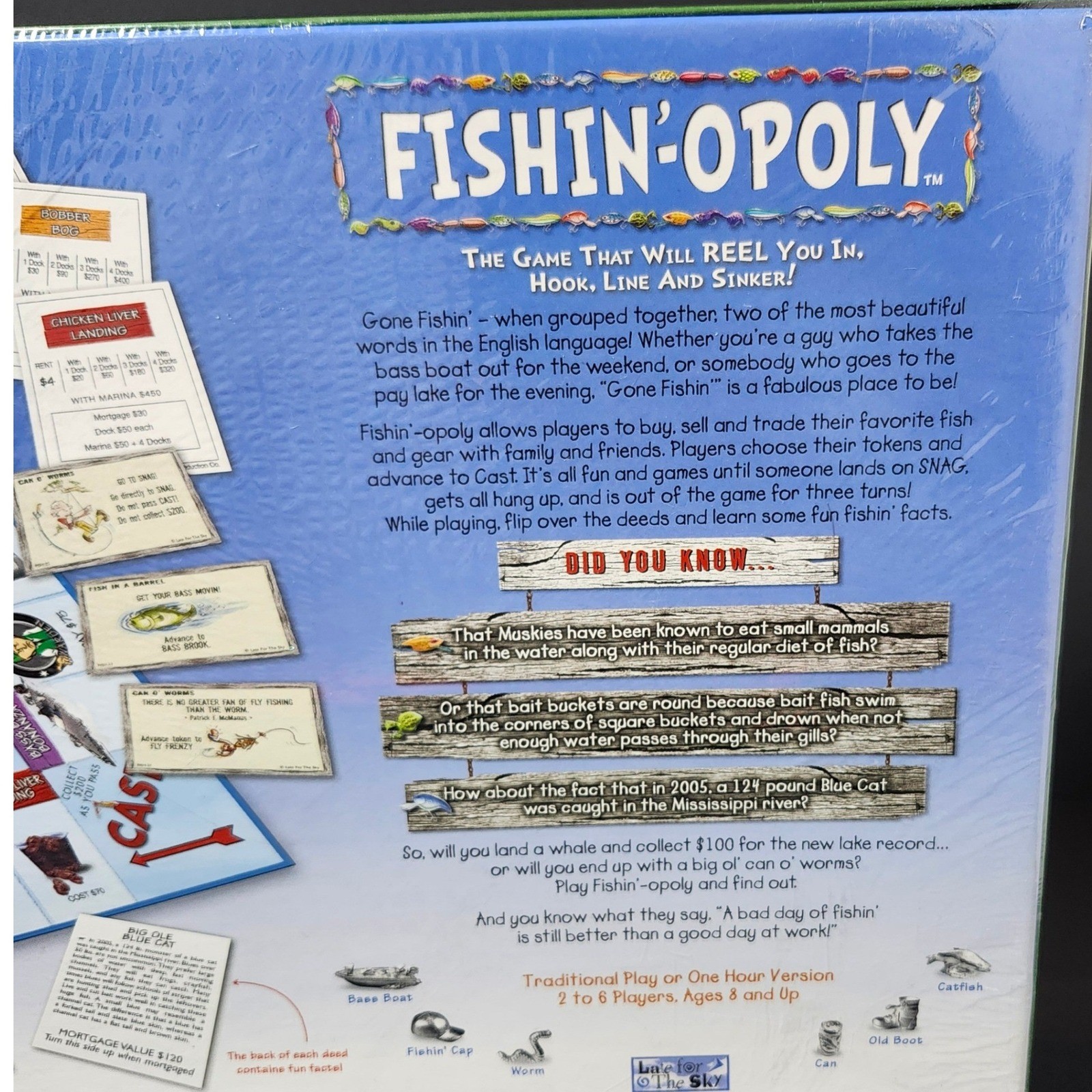 Late for the Sky Fishin-Opoly Board Game New Sealed Fishing Theme