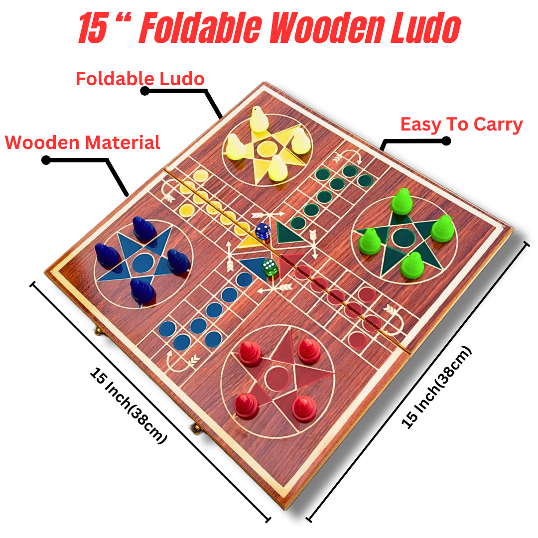 Ludo Wooden Board Game Foldable Classic Modern Fun Board Game With Fast Delivery