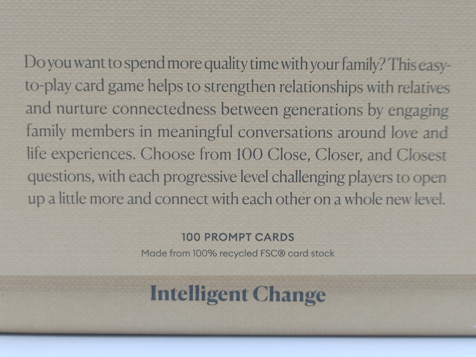 Let’s Get Closer Card Game Family Edition Conversation Cards Intelligent Change