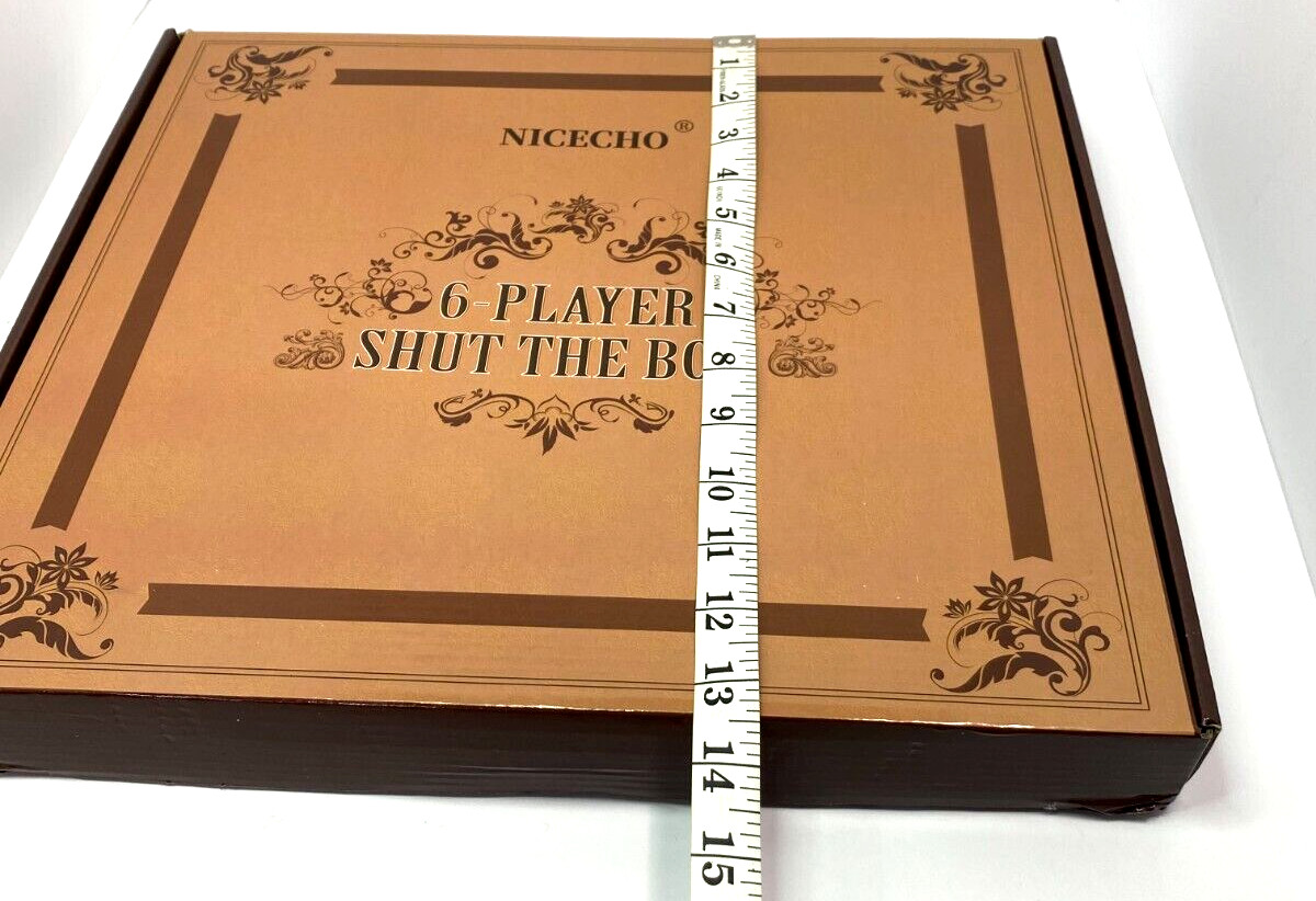 NICECHO 1-6 Players SHUT THE BOX Dice Game Wooden Board Table Strategy Game