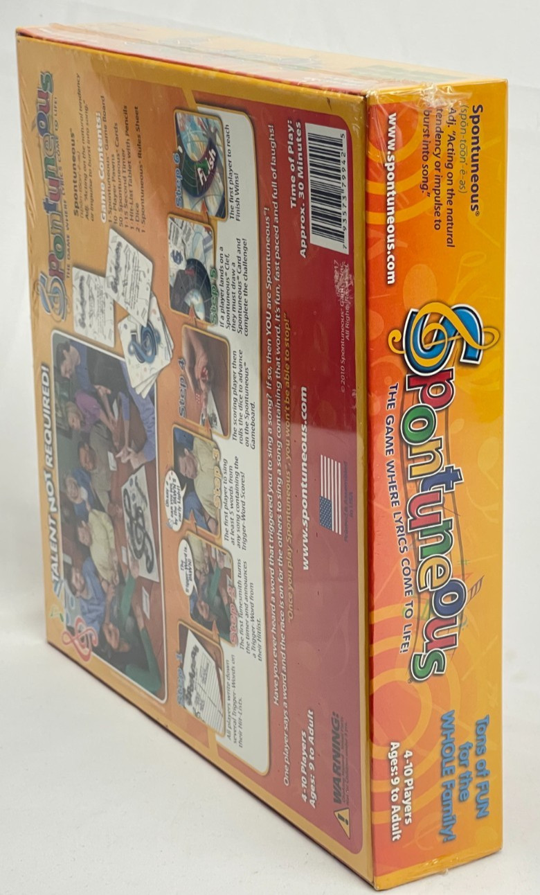 SPONTANEOUS The Board Game of LYRICS and SONGS Music Lovers – NEW