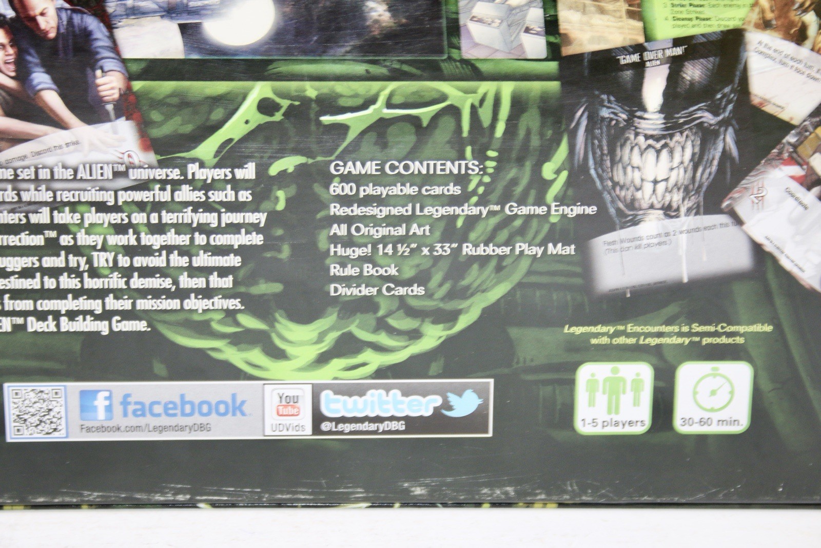 LEGENDARY ENCOUNTERS An Alien Deck Building Game 2014 Upper Deck No Playmat READ