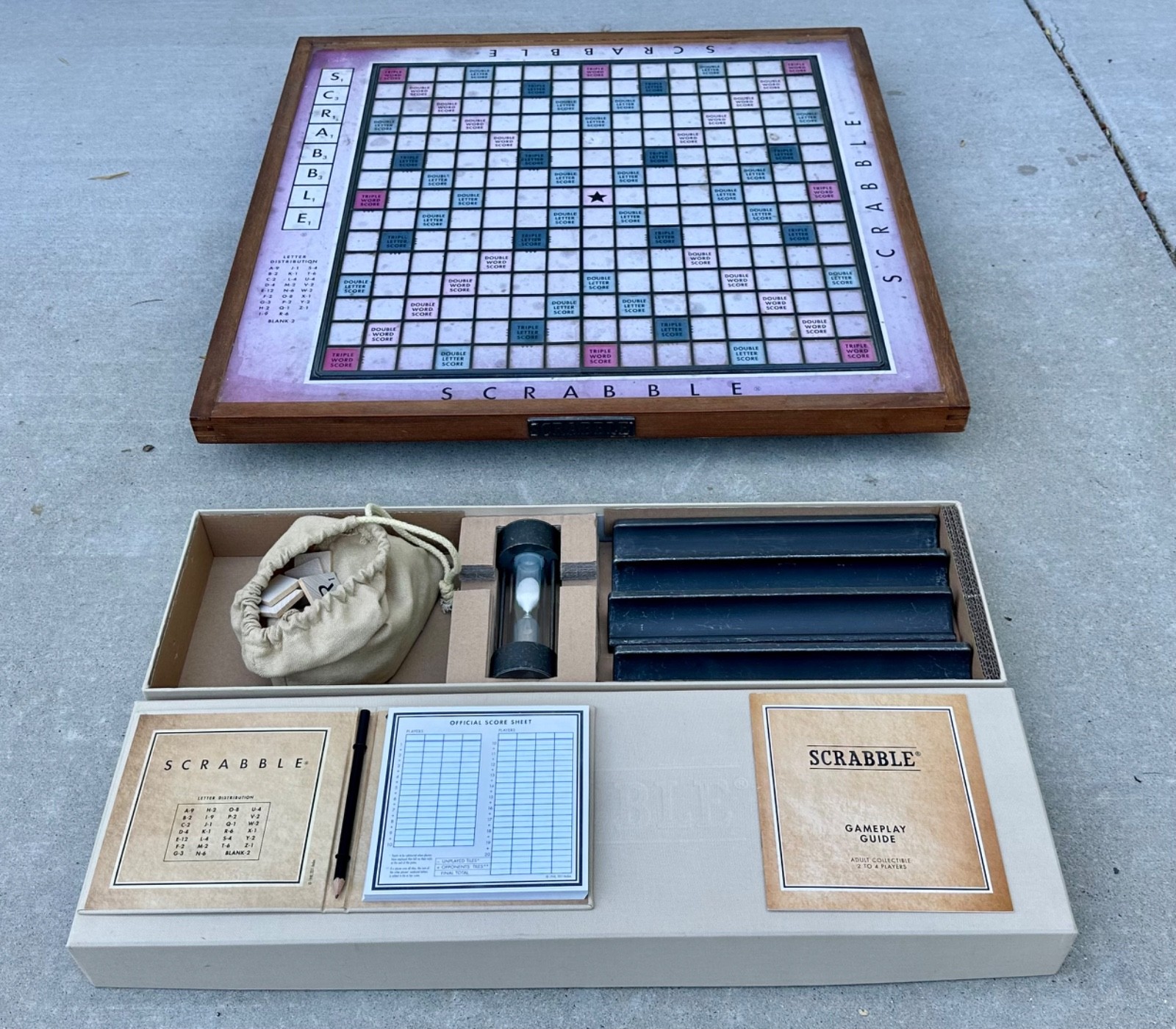 Restoration Hardware Giant Tabletop Scrabble Board Set Lazy Susan