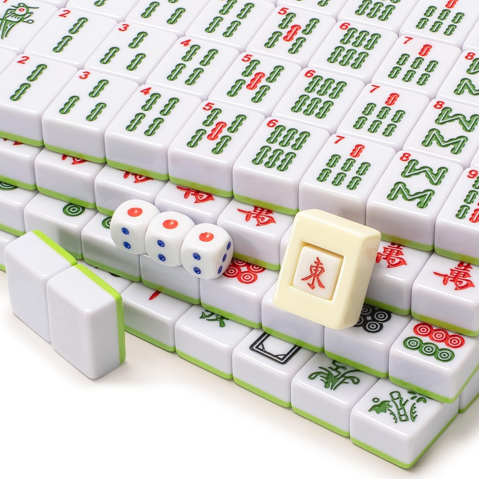 Yellow Mountain Imports Chinese Mahjong Set, “Aureum Spring” with 146 Medium …