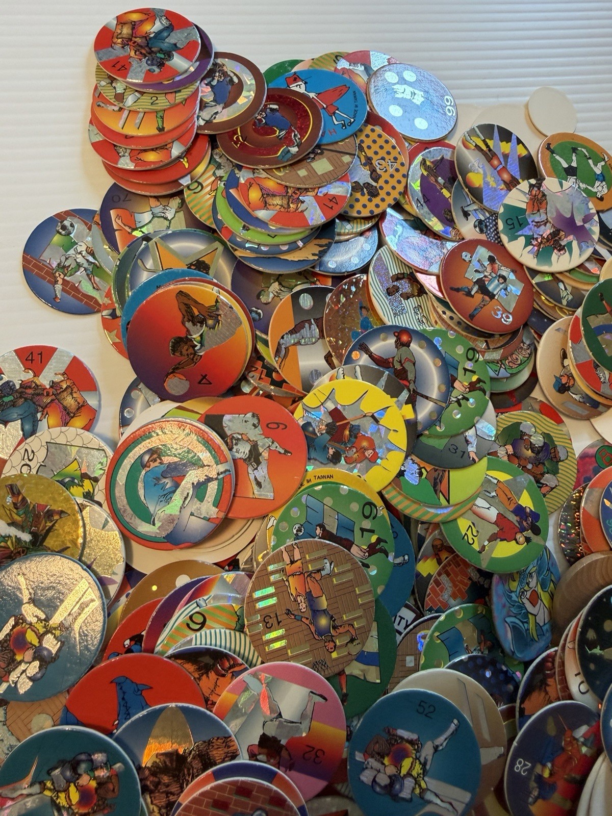 Huge Lot POGS Slammers Hundreds Of Different Designs Sports Holographic Shiny ++