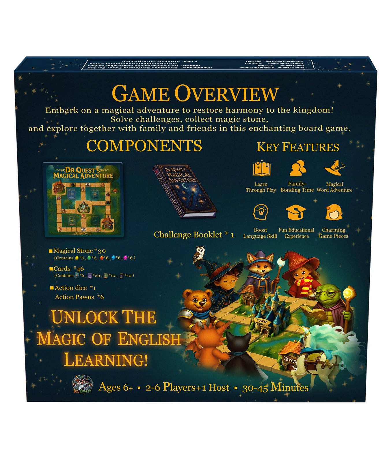 Dr. Quest’s Magical Adventure–Educational Board Game for Kids 8-12 Learn Spellin