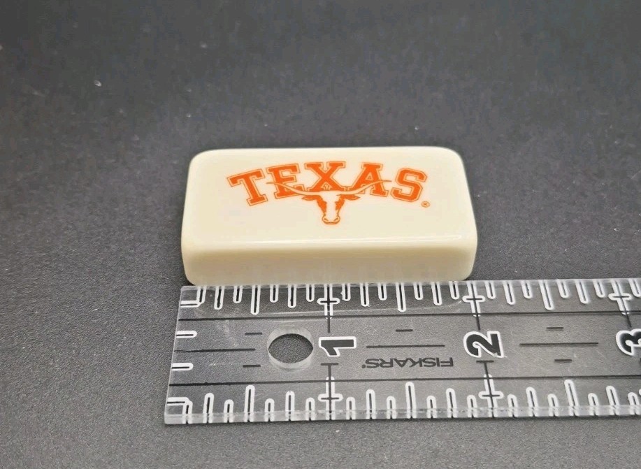 Vintage Puremco Texas Longhorns Dominoes Set Professional Extra Thick Double 6
