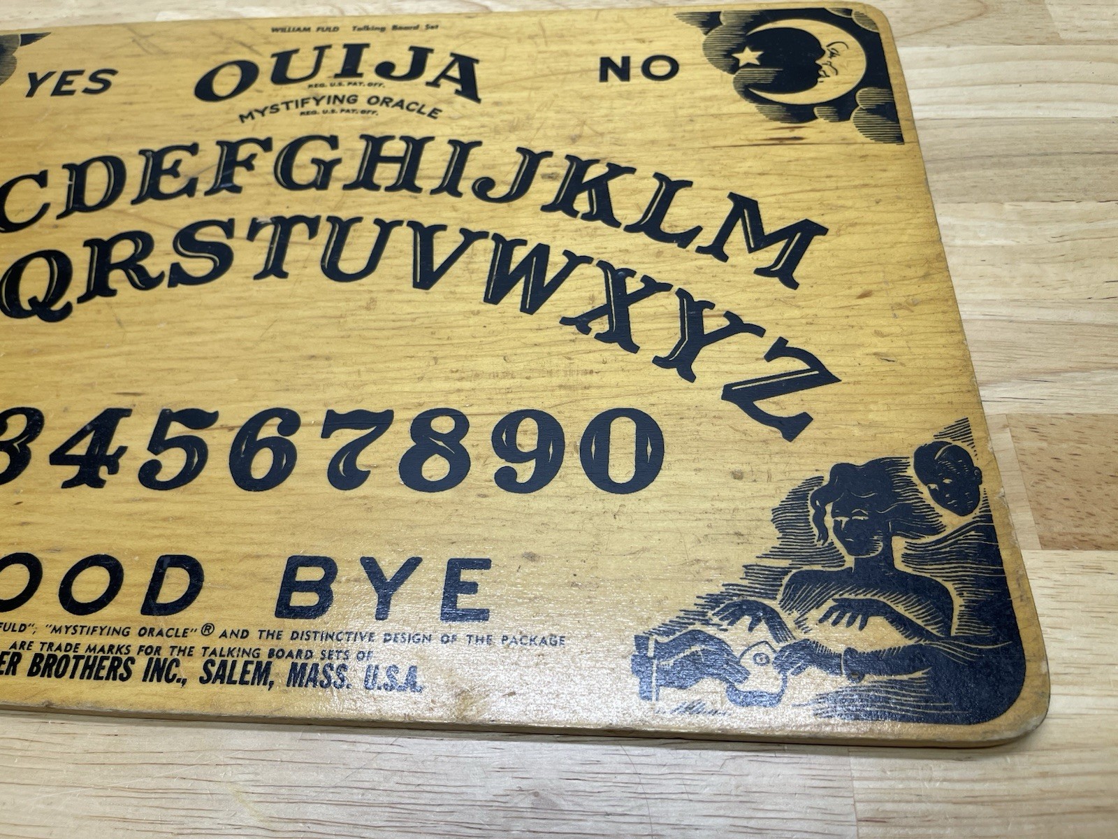 1967 Ouija Board Parker Brothers No.602 William Fuld Wooden Deluxe Edition Rare