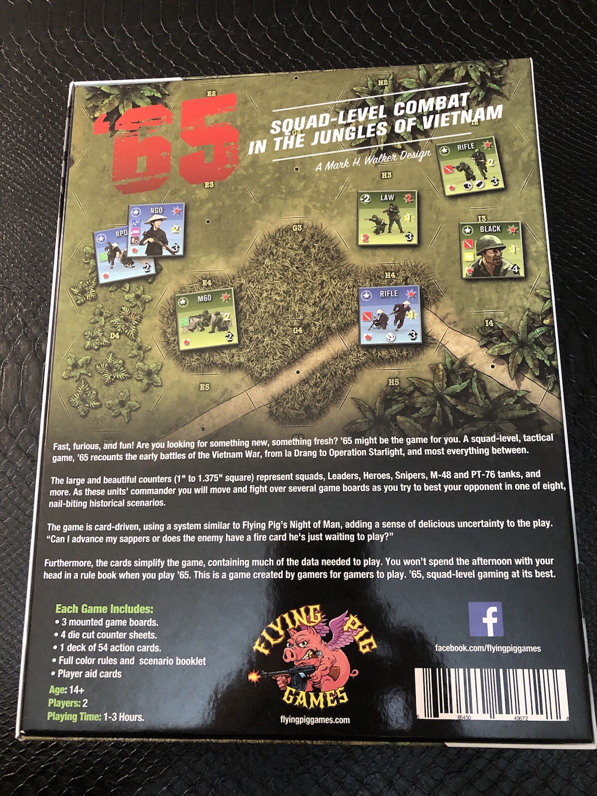 Flying Pig ‘65 Vietnam Squad-Level Board Game: Mini/Complete, Unplayed