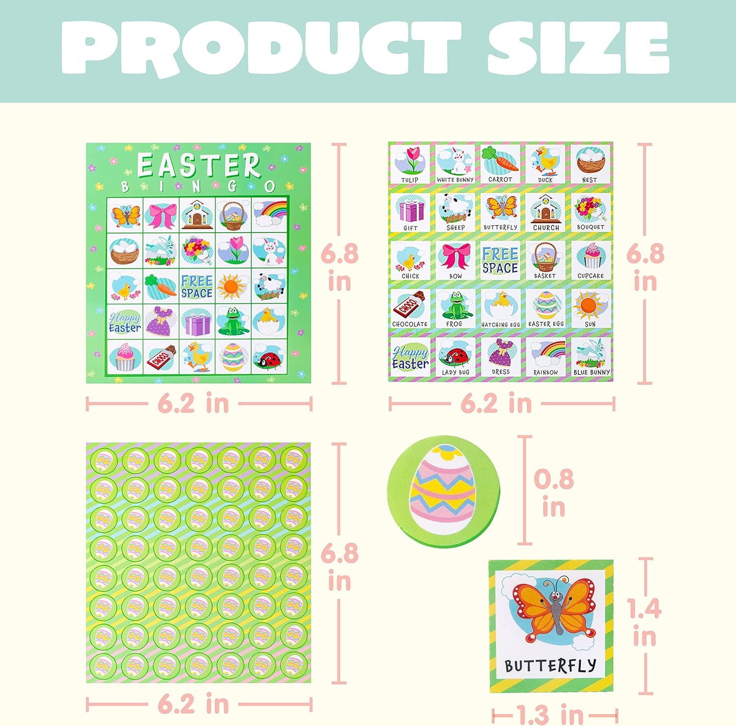 28 Players Easter Bingo Cards 5×5 Party Game Classroom Family Activity for Kids!