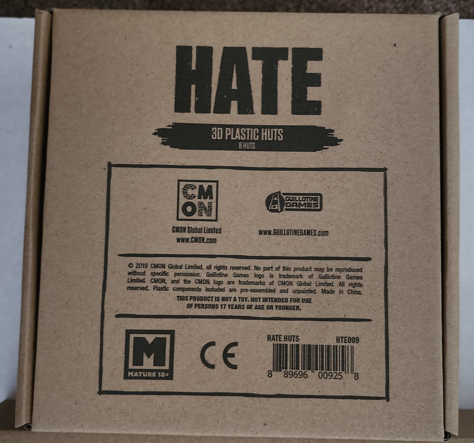 HATE Board Game – All gameplay content, Extras KS Exclusive CMON Games – Sealed