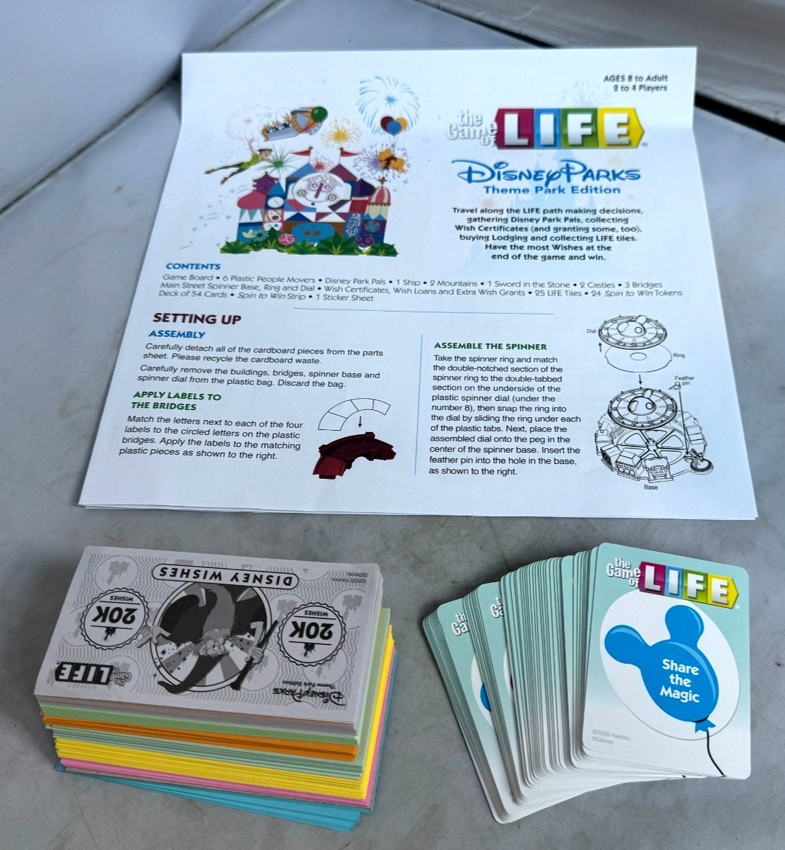 The Game of Life Disney Parks Theme Park Edition 2020 Parks COMPLETE RARE