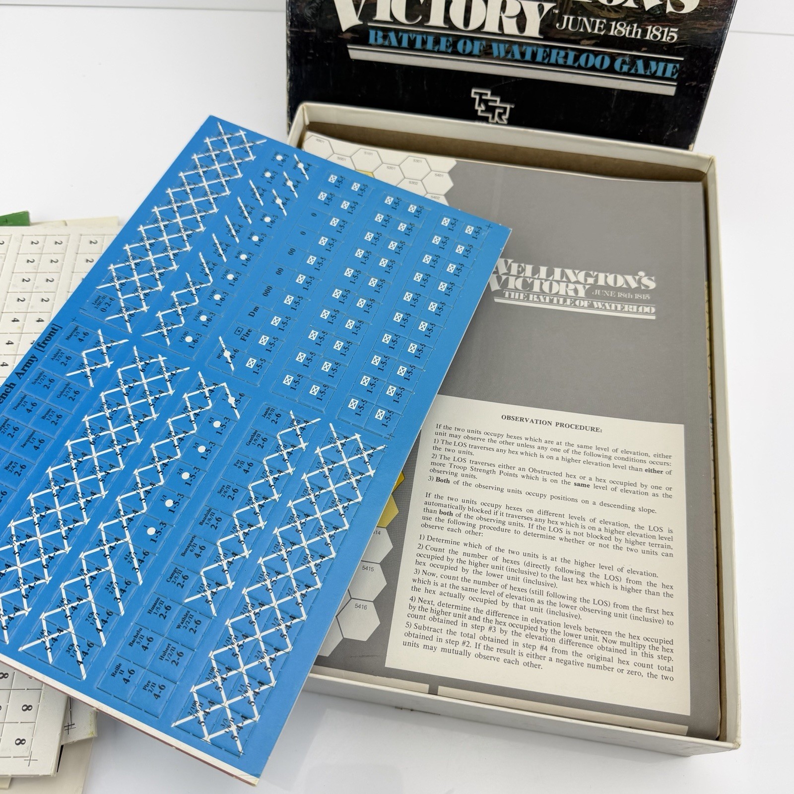 TSR SPI Wellington’s Victory June 18th 1815 Battle of Waterloo Game 1983 UNPUNCH