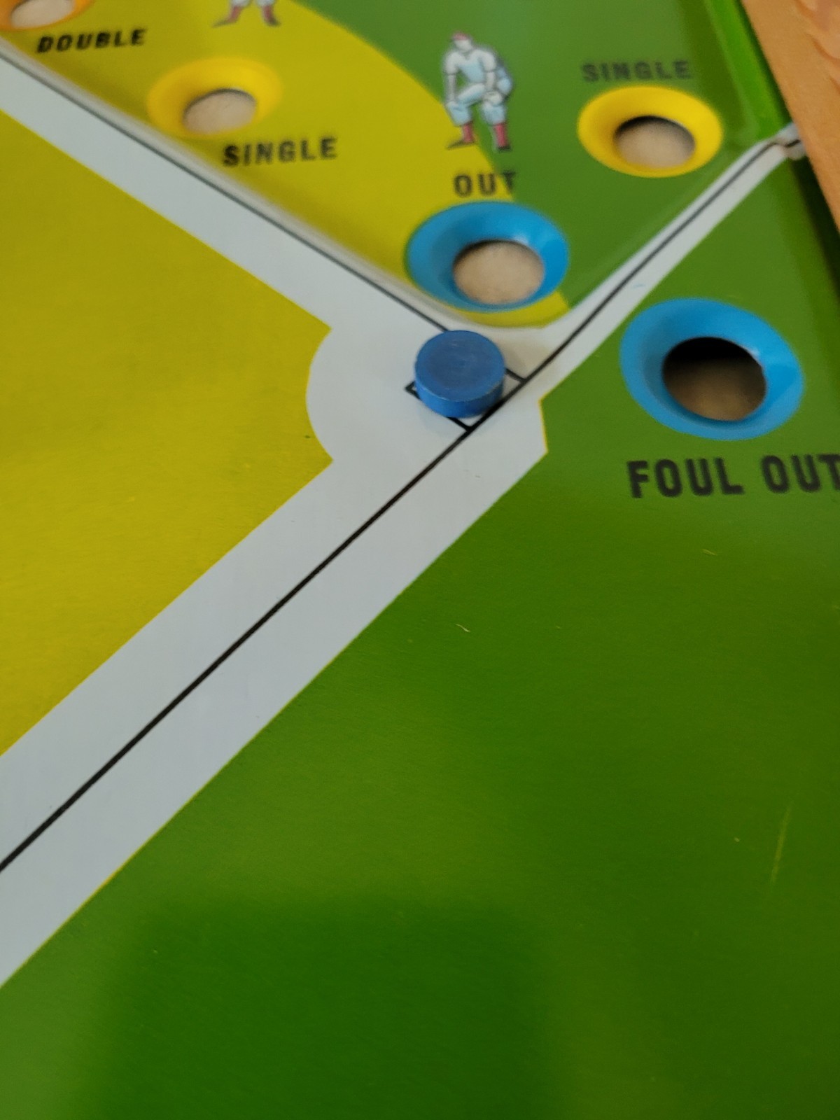 Vintage 1960’s Pressman Action Baseball Playing Board2 marbles, 1 player peg