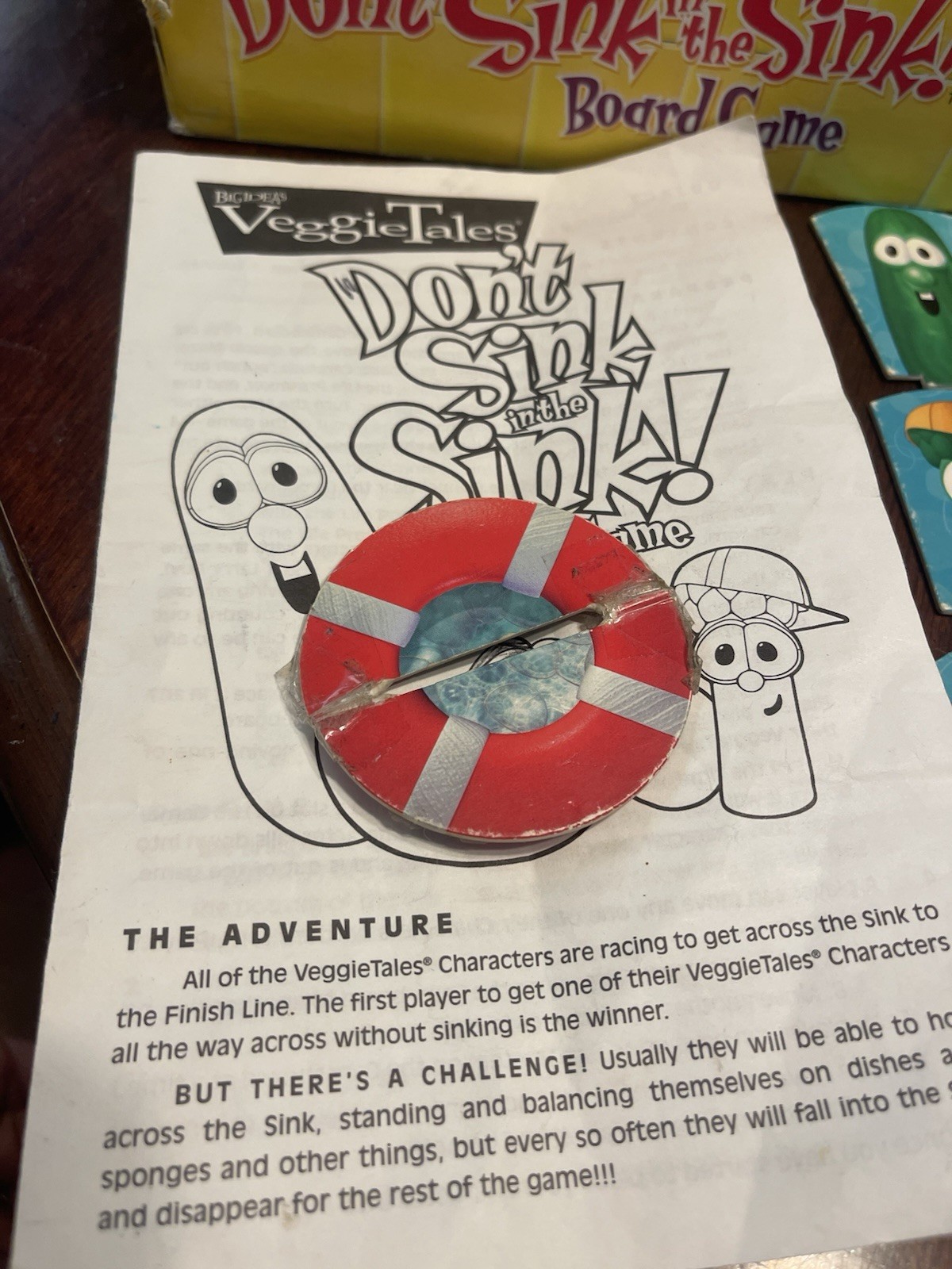 VeggieTales Don’t Sink in the Sink! Board Game Missing One Piece