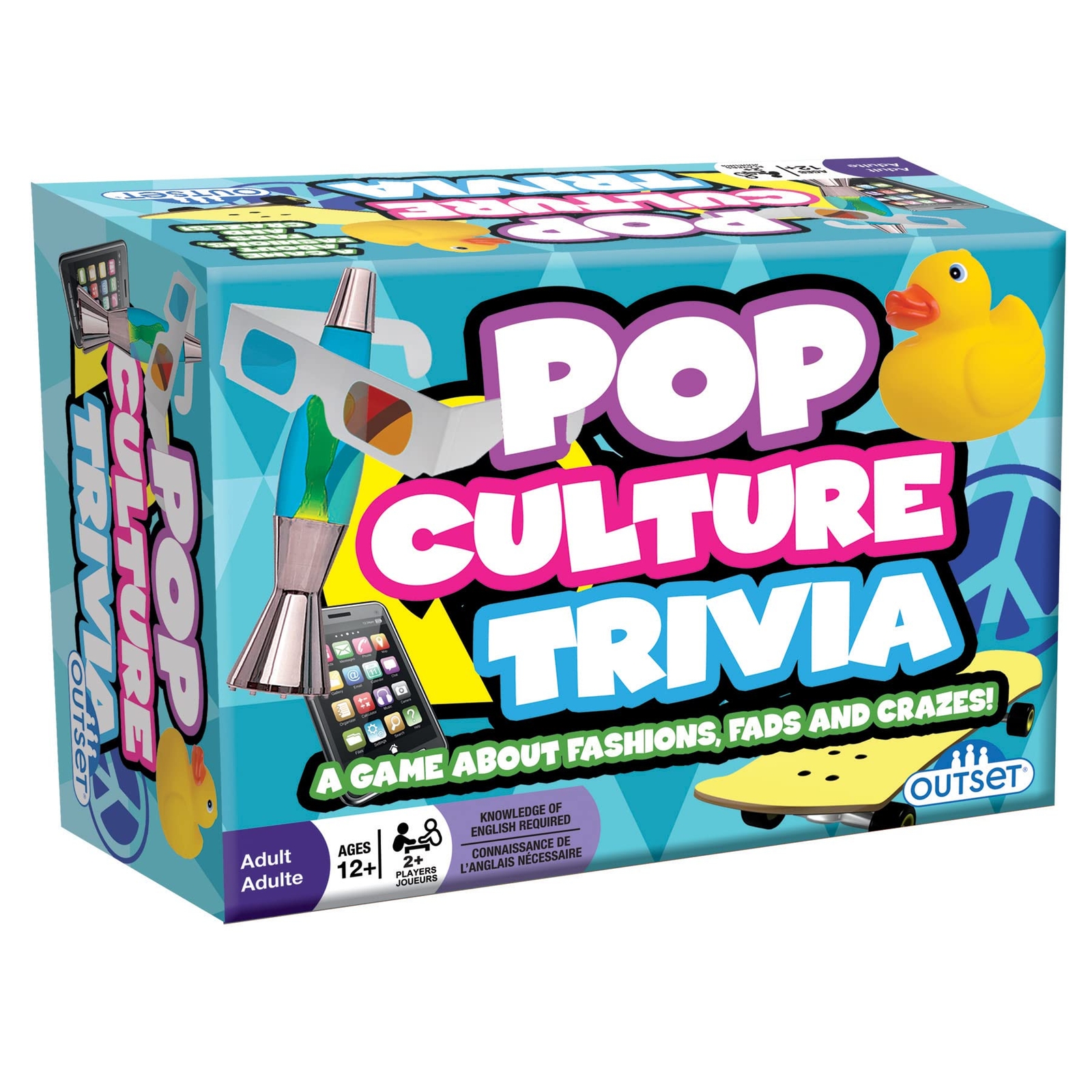 Pop Culture Trivia Game Black White Red Family Fun for Ages 12 and Up