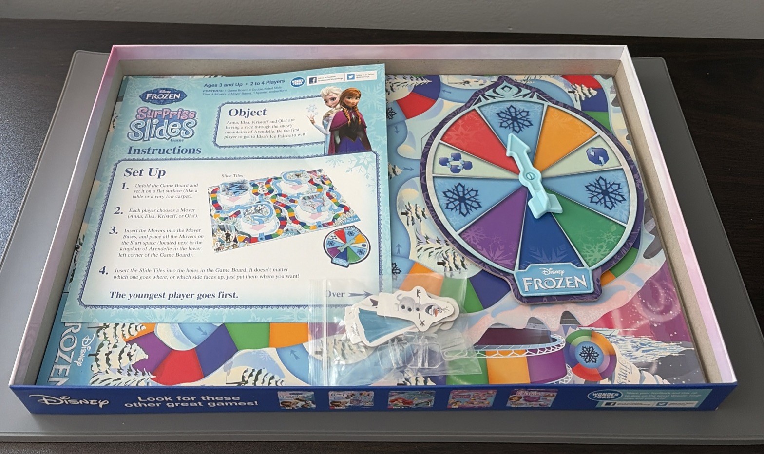 Disney Frozen Surprise Slides Board Game Complete 2 to 4 players ages 3 up EUC