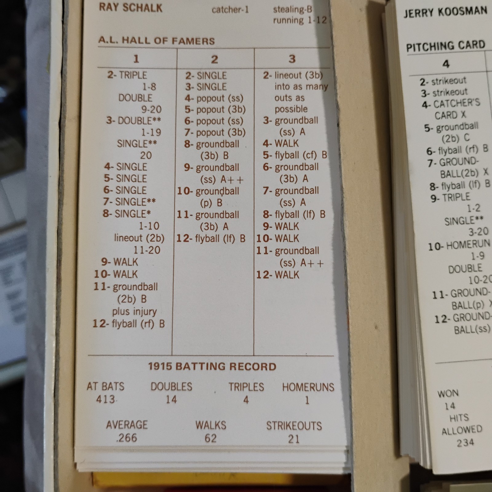 1962 Strat-o-matic Baseball 14 Teams, 448 Cards Dated 1950-1974 Looks Complete