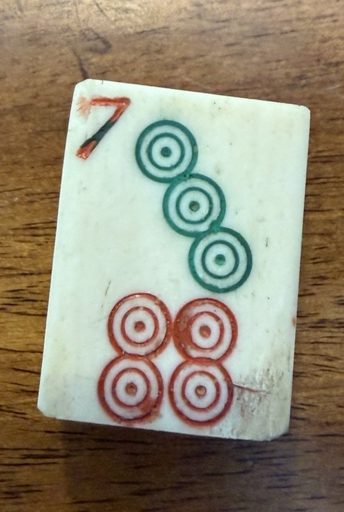 Vintage Chinese Bone And Bamboo Dovetailed Mahjong Set 148 Tiles